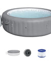 SaluSpa Grenada AirJet 6 to 8 Person Inflatable Hot Tub Round Portable Outdoor Spa with 190 Soothing AirJets and Cover, - PoolGearX