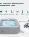 Inflatable Hot Tub 4 To 6 Person, Blow Up Spa Square Outdoor Hottub, 130 Soothing Bubble Air Jets, Cover, 2 Filter Cartridges - PoolGearX