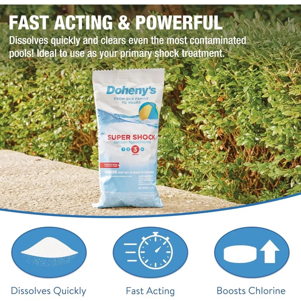 Super Pool Shock De-Chlorinator 24 X 1 Lb Bags Pool Water Treatment Chemicals for Pools Spas - PoolGearX