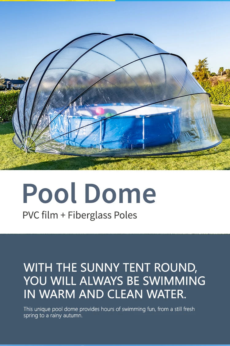 pool dome cover 15f sun dome for pool outdoor above ground swimming pool dome cover - PoolGearX