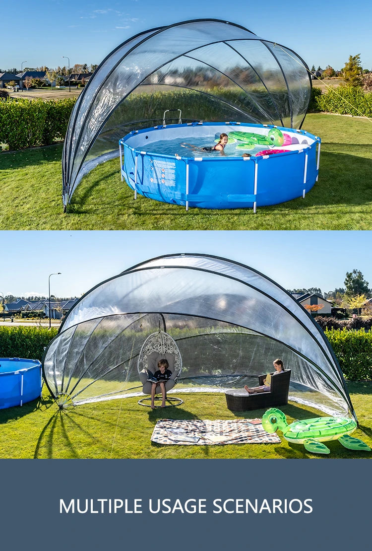pool dome cover 15f sun dome for pool outdoor above ground swimming pool dome cover - PoolGearX
