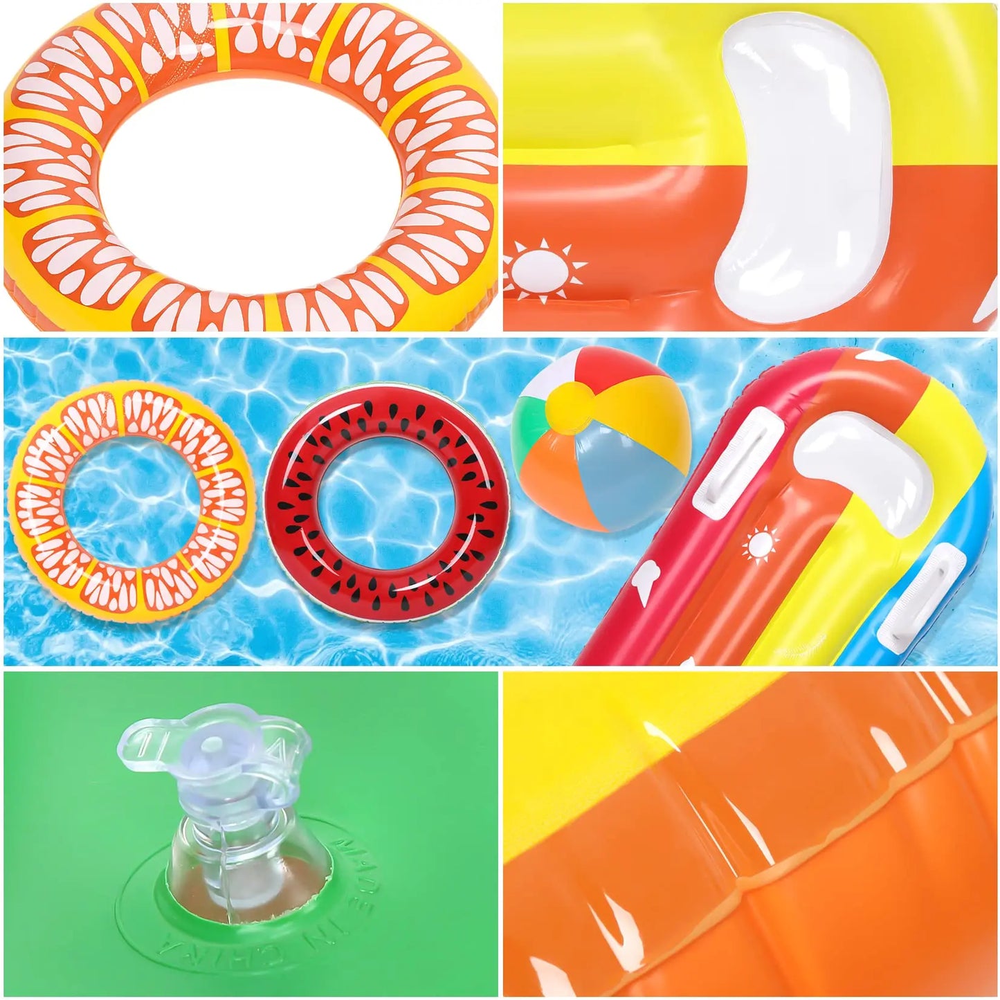 4 Pcs Pool Floats for Kids Inflatable Swimming Rings Fruit Pool Float Beach Ball Summer Beach Water Float Party Toys for Kids