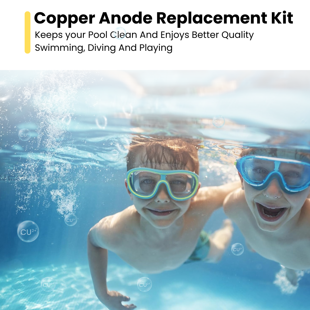 Solar Pool Ionizer Parts Replacement Kit Copper Anode Spring Basket Screen Solar Powered Copper-Ion Pool Ionizer